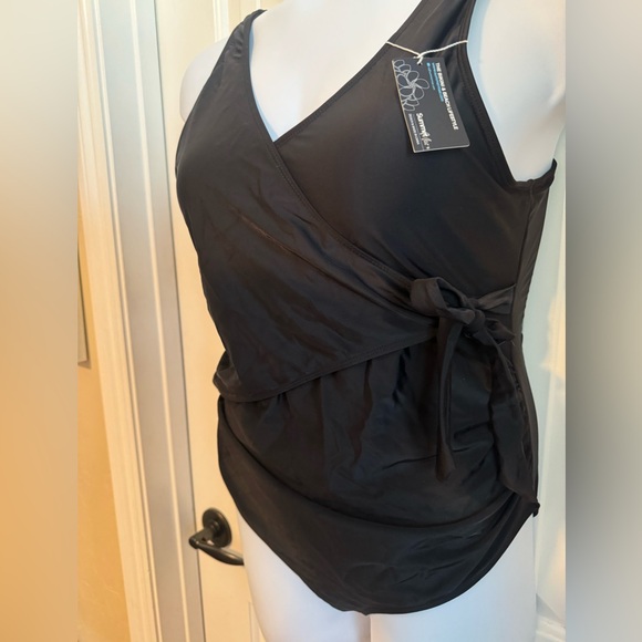 NWT Summer Mae Maternity One Piece Tie Front Bathing Swimsuit, Size Large - Picture 9 of 12